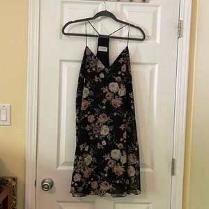 Black floral mini